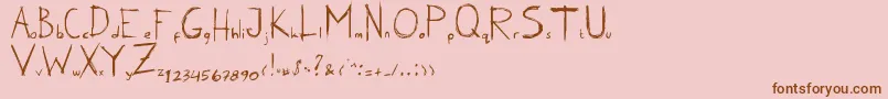 KarenErc2006 Font – Brown Fonts on Pink Background