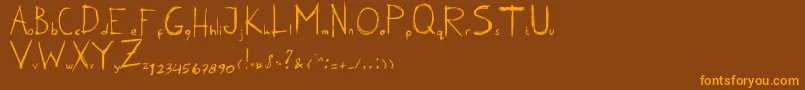 KarenErc2006 Font – Orange Fonts on Brown Background