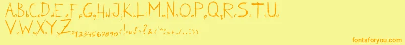 KarenErc2006 Font – Orange Fonts on Yellow Background