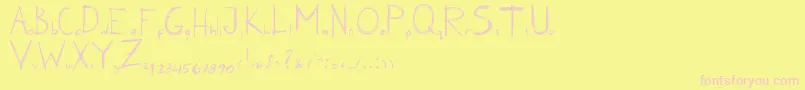 KarenErc2006 Font – Pink Fonts on Yellow Background