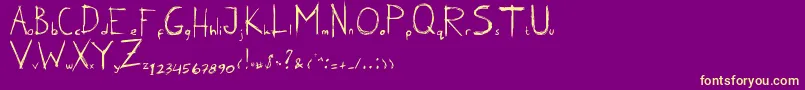 KarenErc2006 Font – Yellow Fonts on Purple Background