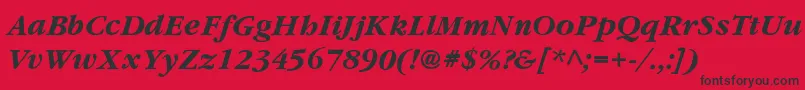 fuente YearlindThinItalic – Fuentes Negras Sobre Fondo Rojo
