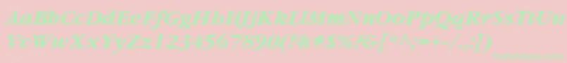 YearlindThinItalic Font – Green Fonts on Pink Background