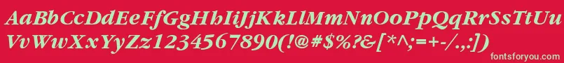 YearlindThinItalic Font – Green Fonts on Red Background