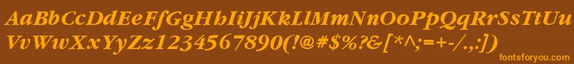 Шрифт YearlindThinItalic – оранжевые шрифты на коричневом фоне