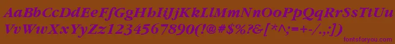 YearlindThinItalic Font – Purple Fonts on Brown Background