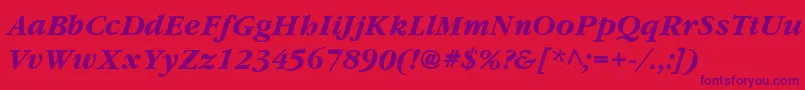 YearlindThinItalic Font – Purple Fonts on Red Background