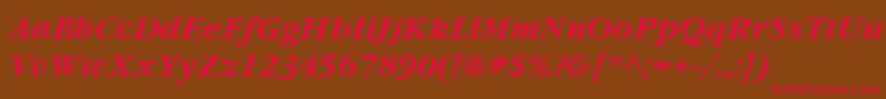 YearlindThinItalic Font – Red Fonts on Brown Background