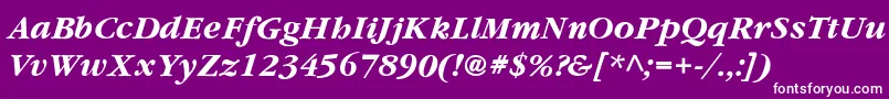 フォントYearlindThinItalic – 紫の背景に白い文字