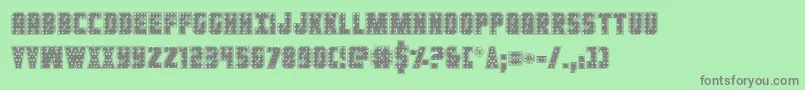 フォントIronforgeplate – 緑の背景に灰色の文字