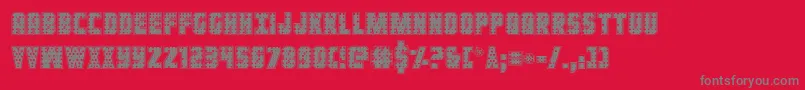 Ironforgeplate Font – Gray Fonts on Red Background