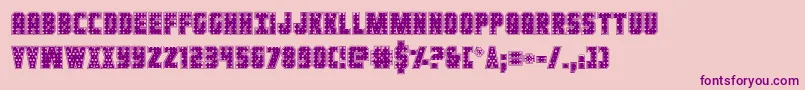 Ironforgeplate-Schriftart – Violette Schriften auf rosa Hintergrund