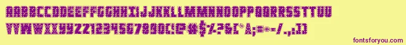 Ironforgeplate Font – Purple Fonts on Yellow Background