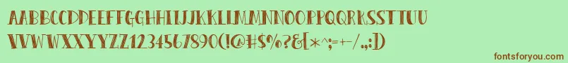 PeasCarrots Font – Brown Fonts on Green Background