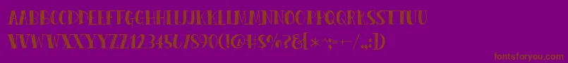 PeasCarrots-Schriftart – Braune Schriften auf violettem Hintergrund