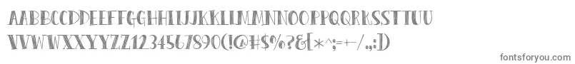 PeasCarrots-fontti – harmaat kirjasimet valkoisella taustalla