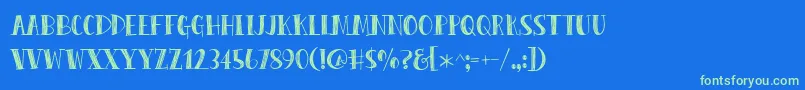 PeasCarrots Font – Green Fonts on Blue Background