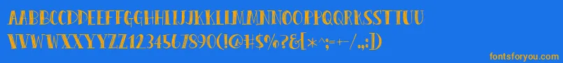 PeasCarrots Font – Orange Fonts on Blue Background