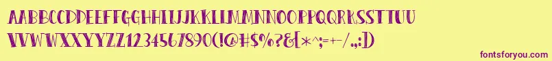 PeasCarrots Font – Purple Fonts on Yellow Background