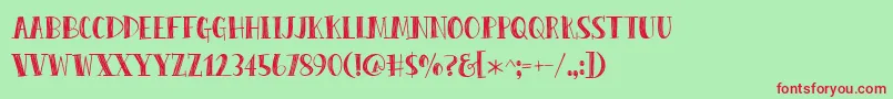 PeasCarrots Font – Red Fonts on Green Background