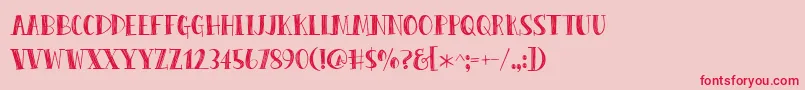 PeasCarrots Font – Red Fonts on Pink Background