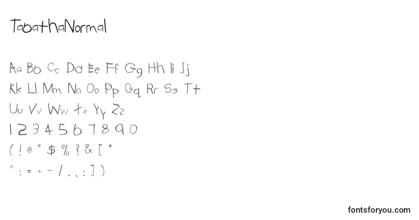 Schriftart TabathaNormal – Alphabet, Zahlen, spezielle Symbole