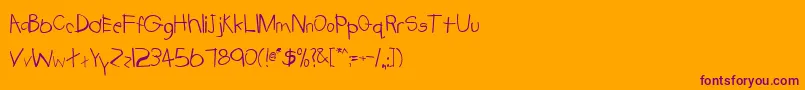 TabathaNormal Font – Purple Fonts on Orange Background