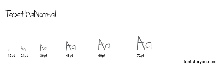 TabathaNormal Font Sizes