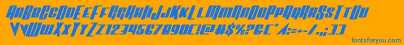 Vindicatorexpandital Font – Blue Fonts on Orange Background