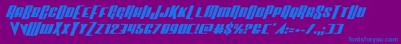 Vindicatorexpandital Font – Blue Fonts on Purple Background