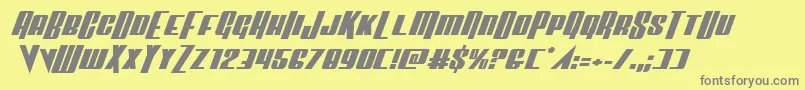 Vindicatorexpandital Font – Gray Fonts on Yellow Background