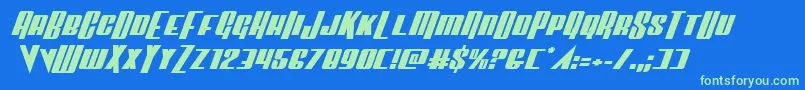 Vindicatorexpandital Font – Green Fonts on Blue Background