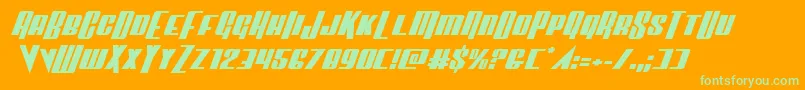 Vindicatorexpandital Font – Green Fonts on Orange Background