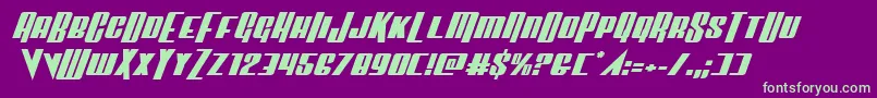 Vindicatorexpandital Font – Green Fonts on Purple Background