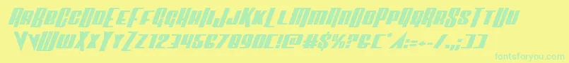 Vindicatorexpandital Font – Green Fonts on Yellow Background