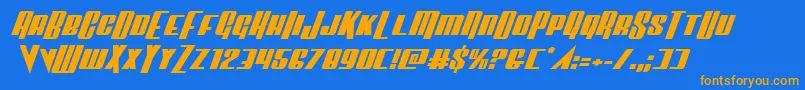 Vindicatorexpandital Font – Orange Fonts on Blue Background