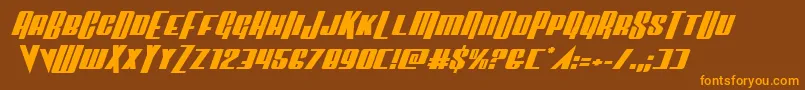 Vindicatorexpandital Font – Orange Fonts on Brown Background