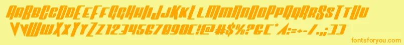 Vindicatorexpandital Font – Orange Fonts on Yellow Background