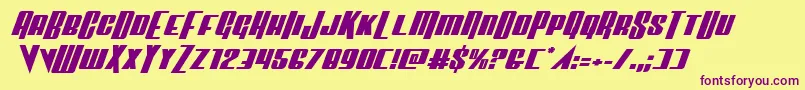 Vindicatorexpandital Font – Purple Fonts on Yellow Background