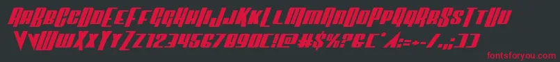 フォントVindicatorexpandital – 黒い背景に赤い文字
