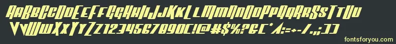 Vindicatorexpandital Font – Yellow Fonts on Black Background
