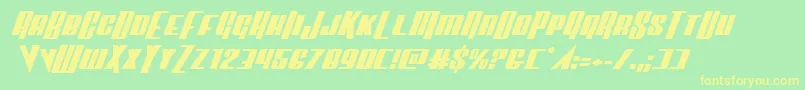Vindicatorexpandital Font – Yellow Fonts on Green Background