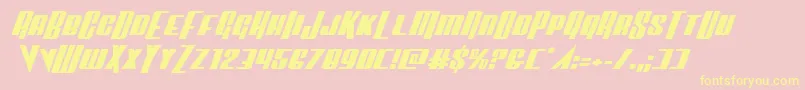 Vindicatorexpandital Font – Yellow Fonts on Pink Background