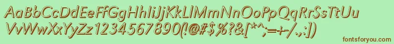 GroteskshXlightItalic Font – Brown Fonts on Green Background