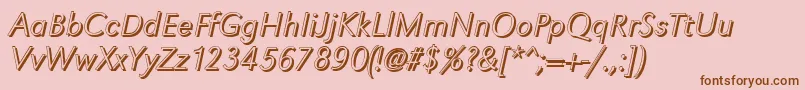 Fonte GroteskshXlightItalic – fontes marrons em um fundo rosa