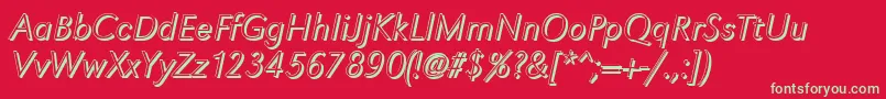 GroteskshXlightItalic Font – Green Fonts on Red Background