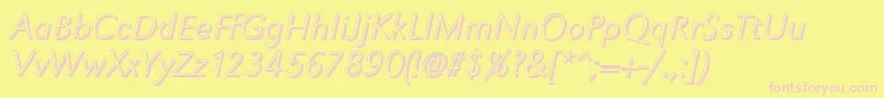 GroteskshXlightItalic Font – Pink Fonts on Yellow Background