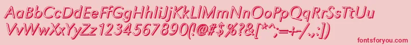 GroteskshXlightItalic Font – Red Fonts on Pink Background