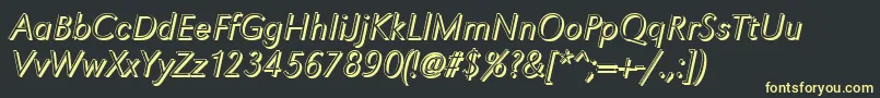 GroteskshXlightItalic Font – Yellow Fonts on Black Background