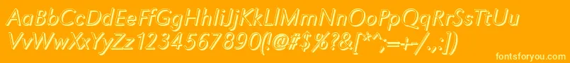 GroteskshXlightItalic Font – Yellow Fonts on Orange Background